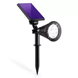 Ogrodowa lampa solarna LED wbijana | biała, ciepła barwa światła | Reflektor SPOT | 250lm, 2200mAh, 4 LED | YNG-4LED
