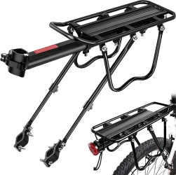 Uniwersalny regulowany bagażnik rowerowy aluminiowy na sztycę 24–29 cali, do 50 kg |  Wytrzymały bagażnik rowerowy tylny |671-09-C