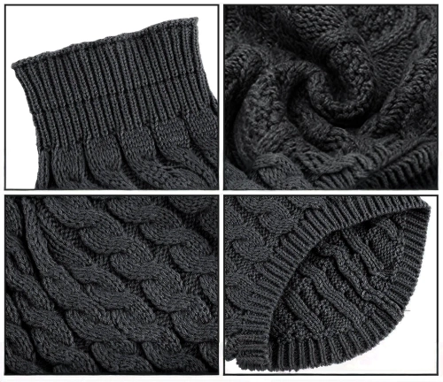 Miękki, elastyczny sweterek dla psa, kota L | Ciepły sweter z golfem na zimę | PET-014L-BLACK