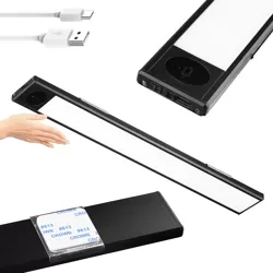 Lampka meblowa z czujnikiem ruchu | Bezprzewodowa lampka nocna z sensorem | Lampka LED podszafkowa 30 cm | HSL-S30CM-BLACK