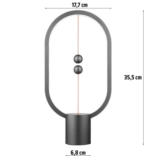 35 cm Bezprzewodowa lampka nocna | Balansująca lampka magnetyczna | MDL-H400-B