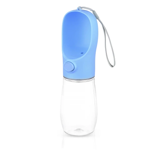 Przenośne poidełko dla zwierząt | Butelka na wodę dla psa lub kota | Bidon z dołączoną miską | PAC-500ML-BLUE