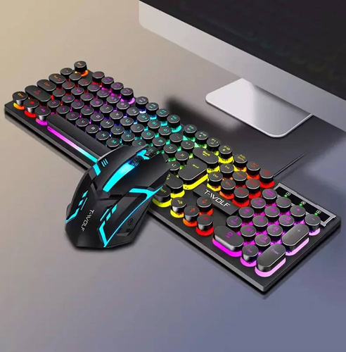 Zestaw gamingowy klawiatura i myszka, podświetlenie LED RGB, USB | TF270