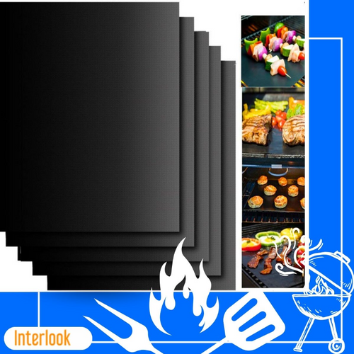 Mata teflonowa na grill | Ruszt wielorazowy | Tacka na grill | BTF-430-B-5x