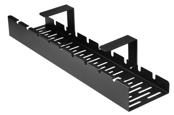 CWT-O1 | Organizer na kable pod blat biurka 50 cm | Koszyk, prowadnica, uchwyt | Czarny