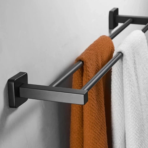 Wieszak na ręczniki | Uchwyt ścienny do łazienki | Drążek łazienkowy | MJR-60CM-2-BLACK
