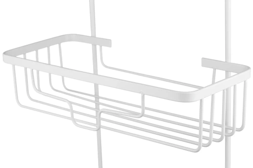 Metalowa półka łazienkowa | Biała pólka prysznicowa na szybę kabiny | MJ2568-WHITE