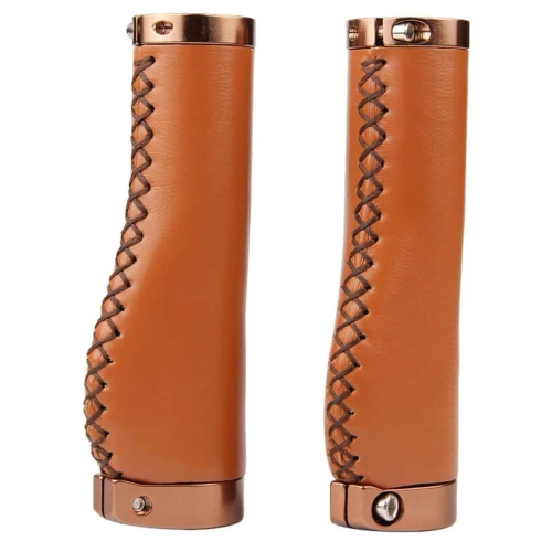 Ergonomiczne gripy rowerowe | Stylowe uchwyty rowerowe ze skóry PU |PUBT-G211A-BR