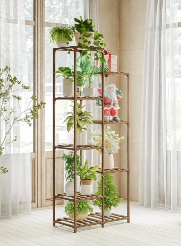 Drewniany kwietnik na doniczki | Stojak na rośliny | Regał na kwiaty | NZ252-BAMBOO