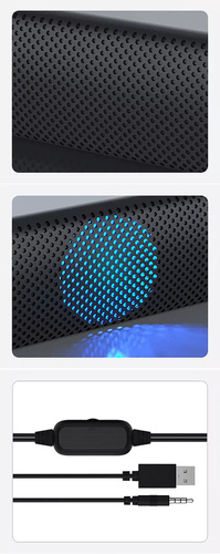 Soundbar komputerowy 2.0 z podświetleniem LED RGB | 6W RMS | S10