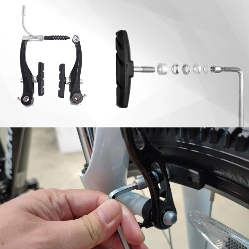 Klocki hamulcowe do roweru  V -Brake | Klocki niesymetryczne nakręcane 70mm | SJSCP-03-B