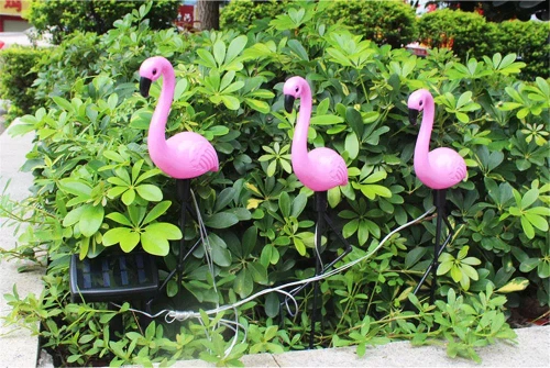 Ogrodowa lampka solarna LED Flamingi 3sz | 51cm, 600mAh | BRD-3IN1