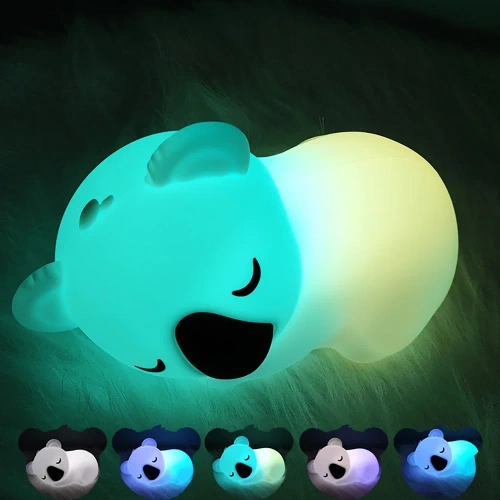 Silikonowa lampka nocna LED Koala | Przenośna lampka dziecięca 9 kolorów światła | JL-708