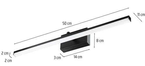 Kinkiet nad lustro | Oświetlenie łazienkowe | Lampa, lampka nad obraz | MIR-50CM