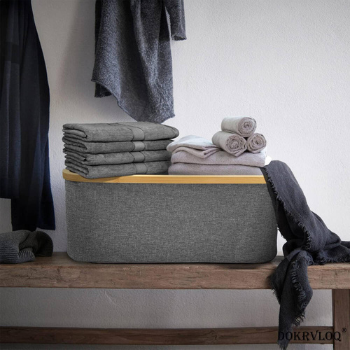 Kosz na pranie | Składany kosz na bieliznę | Materiałowy pojemnik na zabawki | Organizer na akcesoria | OCF-302-GREY
