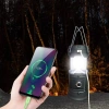 Solarna lampka kempingowa LED, turystyczna latarka z funkcją powerbank | Czarna | HWL-001-EU