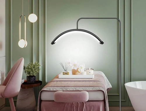 Lampa do studia tatuażu | Bezcieniowa lampa kosmetyczna LED | Lampa podłogowa do salonów kosmetycznych, stylizacji rzęs i paznokci | EPT-135-PINK