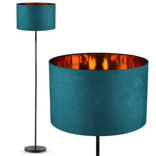 Nowoczesne oświetlenie | Lampa stojąca z materiałowym kloszem | DYT-L180 |Zielona, turkusowa lampa podłogowa