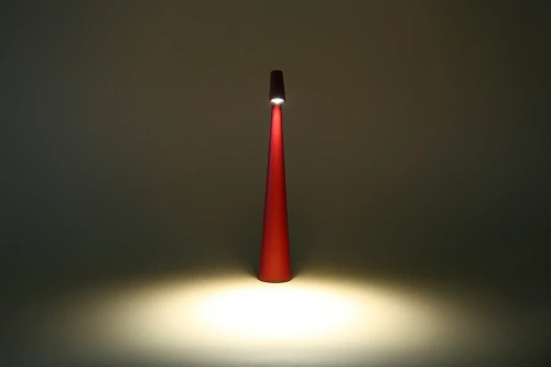 Lampa stołowa 33,5cm | Bezprzewodowa lampka nocna z wbudowanym akumulatorem | Lampka z dotykowym sterowaniem | HMS-355-RED