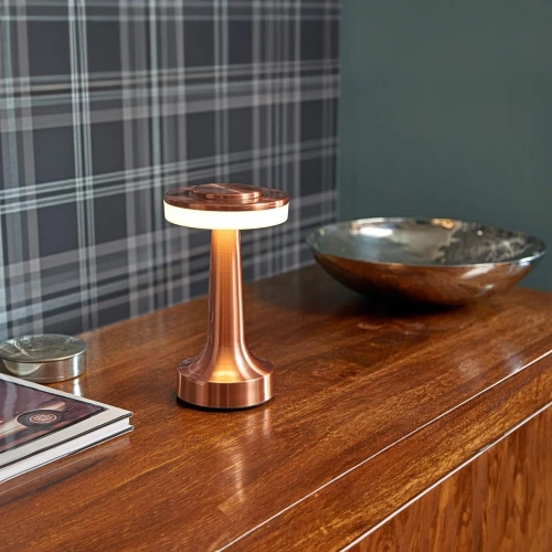 Bezprzewodowa lampka stołowa | Dotykowa lampka nocna z regulowaną barwą światła | Lampka USB | HJA14-SILVER