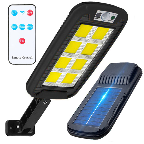 LD-240COB | Uliczna, ogrodowa lampa solarna LED z czujnikiem ruchu i zmierzchu IP65 | 240 diod LED COB | Pilot IR 