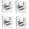 Srebrny haczyk na ubrania, ściereczki, ręczniki | Samoprzylepny uchwyt na akcesoria kuchenne | BXG-4PCS-SILVER