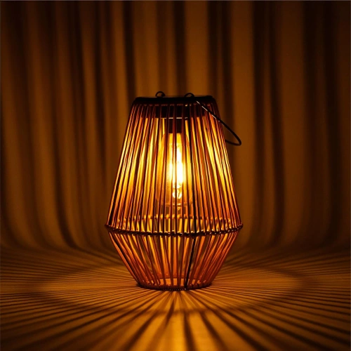 Bezprzewodowa lampa solarna w stylu BOHO | Rattanowa, ogrodowa lampa z uchwytem | JX21-Bamboo