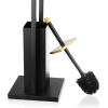 Zestaw łazienkowy 2 w 1 | Szczotka do WC z uchwytem na papier toaletowy | Stojak na papier | GY-TB018-BLACK