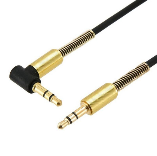 Kabel kątowy Jack | pozłacane końcówki | HQ | AW-1-1M-Black