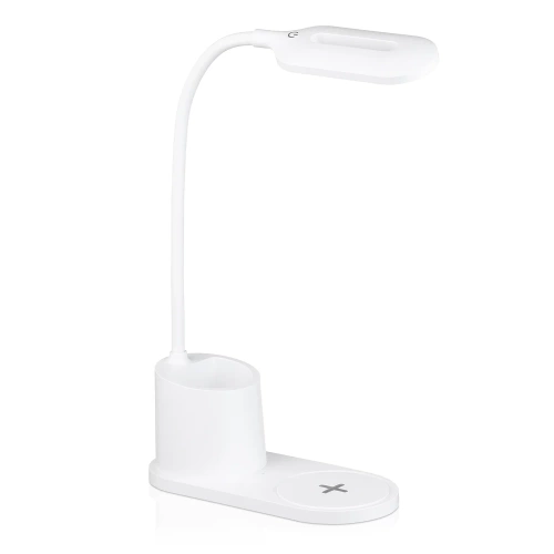 Lampka biurkowa LED z ładowarką indukcyjną | biała | WD-T03-WHITE