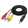  Kabel audio-video mini jack 3,5 mm TRRS  | 3× RCA 1,5 m – przewód AV do TV, projektora, kina domowego | AV-C1.5M-B
