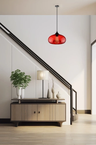 Nowoczesna szklana lampa wisząca | Czerwona | GB-D28-R