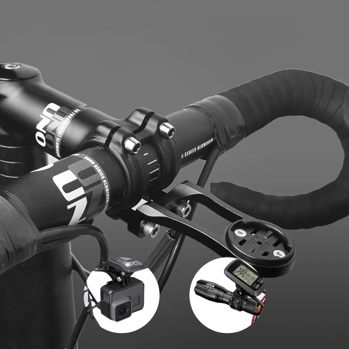 Uchwyt na mostek do komputera rowerowego i GoPro | Aluminiowy uchwyt kompatybilny z Garmin, Bryton | MBZJ-042