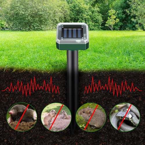 Odstraszacz zwierząt wbijany | Zasilanie solarne | 2 Szt. | YSJ-1265-BLACK