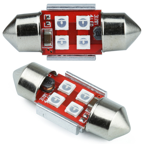 Żarówka samochodowa LED C5W 4 SMD 3535 CAN BUS niebieska