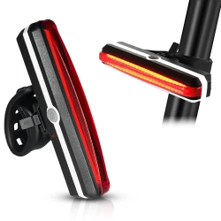 Mocna lampka rowerowa tylna COB 100lm  | Oświetlenie rowerowe z wbudowanym akumulatorem- ładowane USB | Lekka lampka rowerowa 40g | BK-L2266