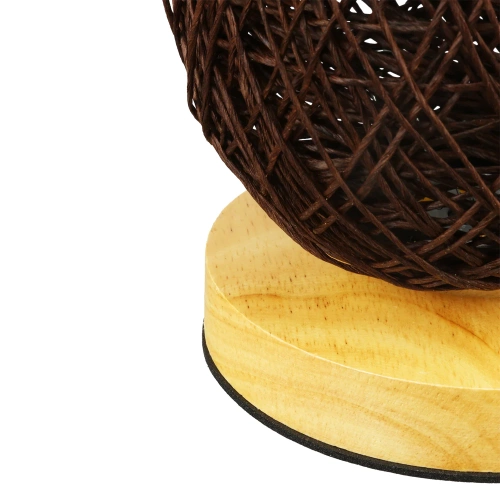 Rattanowa lampka nocna | Stylowa lampka stołowa | ZBD-C2314-BR