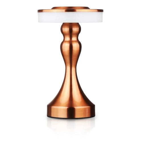 Lampa stołowa z wbudowanym akumulatorem | Lampa nocna z trzema barwami świecenia | Nastrojowa lampka do hotelu, restauracji | HJA14-A-COPPER