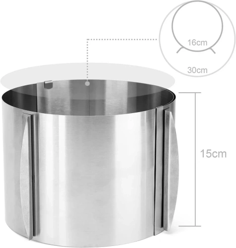 Regulowany rant do tortu 15-30 cm | Forma do ciasta | RH-T01-15CM