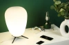 Lampa stołowa ze szklanym kloszem | Nowoczesna lampka nocna | Lampion na metalowej podstawie | CSD-C2440-W