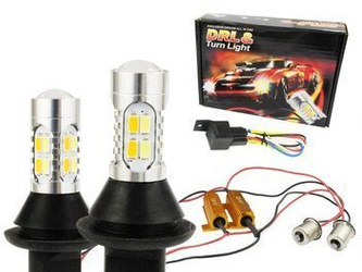 Światła LED do jazdy dziennej | AUTOMAT | 2w1 W21W 20 SMD 5730