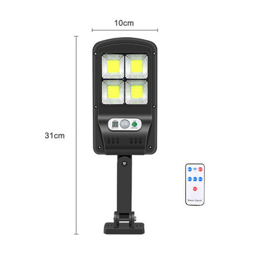 Ogrodowa lampa solarna LED z czujnikiem ruchu i zmierzchu IP65 | 48 diod LED COB | Pilot IR | LD-S4