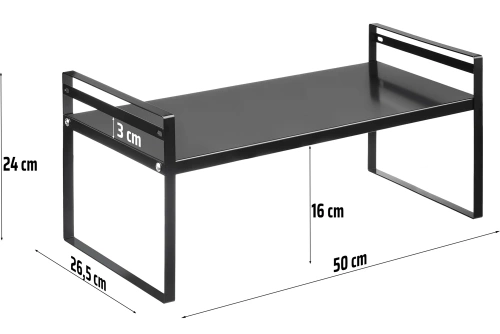 Półka łazienkowa na kosmetyki | Metalowy stojak do kuchni | Stojak na przyprawy | Półka wolnostojąca | MSK-L50CM-B