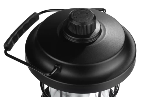 Lampka kempingowa LED w stylu retro z funkcją powerbanka | Płynna regulacja jasności i barwy | 3000mAh, 20-260lm, 5-120h, IPX6 | Czarna | MY-880