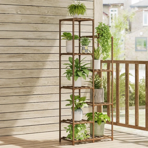 Drewniany kwietnik na doniczki | Stojak na rośliny | Regał na kwiaty | NZ252-BAMBOO
