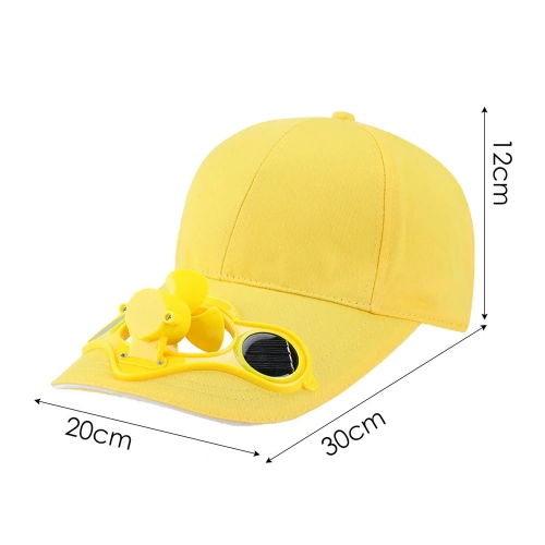Czapka solarna z wiatrakiem | Czapka z daszkiem z wbudowanym wiatraczkiem | Czapka chłodząca | SFH-8934-YELLOW