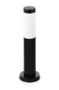 Lampa ogrodowa stojąca, słupek okrągły na żarówkę E27 | Zasilanie 230V, stal nierdzewna | Czarny mat, 45cm | LLR-45CM