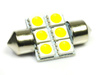 WW Żarówka samochodowa LED C5W 6 SMD 5050 Biała ciepła