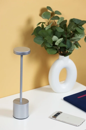Lampa stołowa z wbudowanym akumulatorem | Lampa nocna z trzema barwami świecenia | HJA21-SILVER