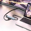 Rozdzielacz USB-C na 2x USB-A + 2x USB-C + kart SD + TF + HDMI + LAN | adapter, rozgałęźnik typ C 8w1 | HUB